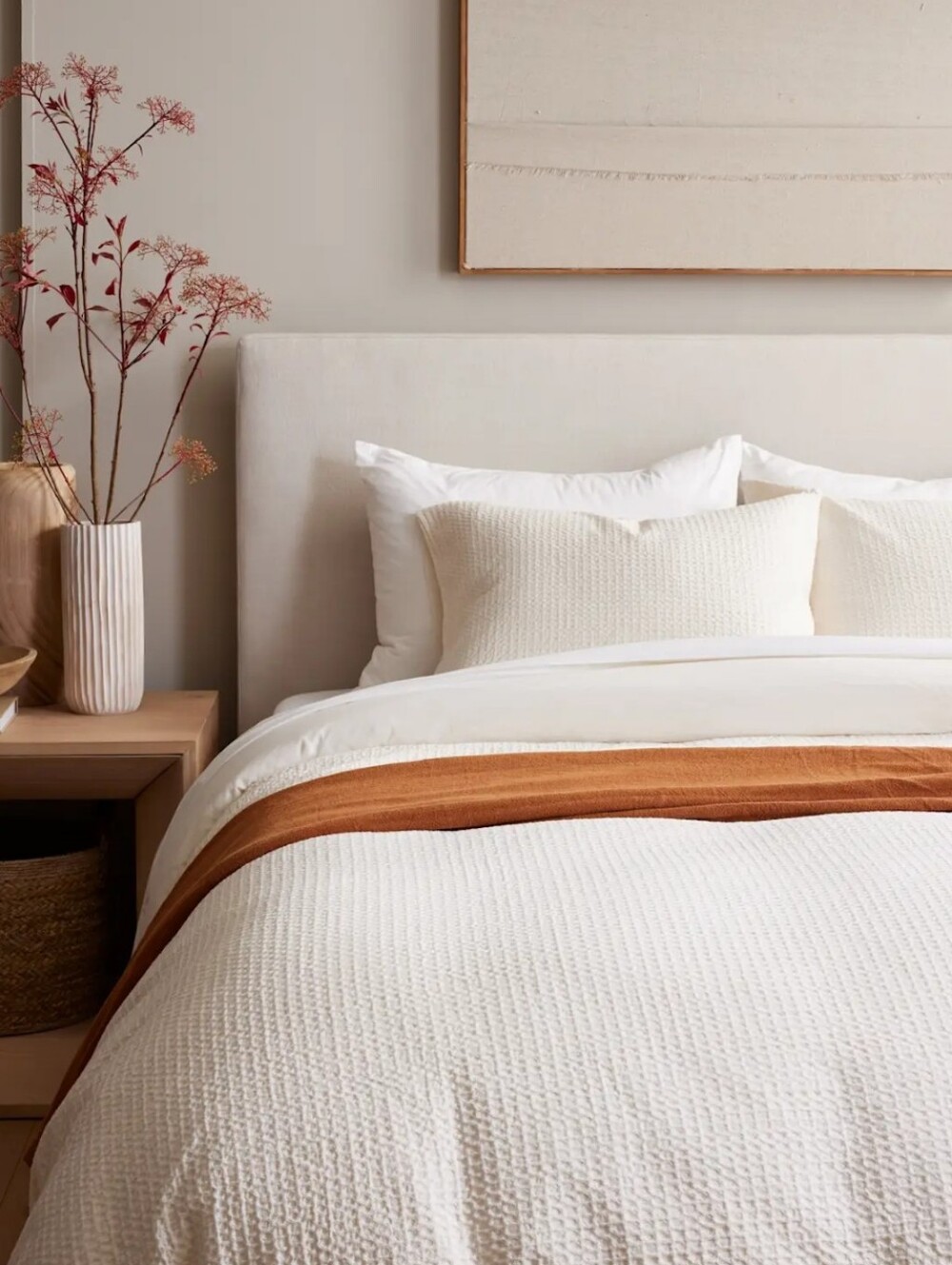 Quince 100% Organic Luxe Honeycomb Duvet Cover | King/Cali King | Undyed | EUC